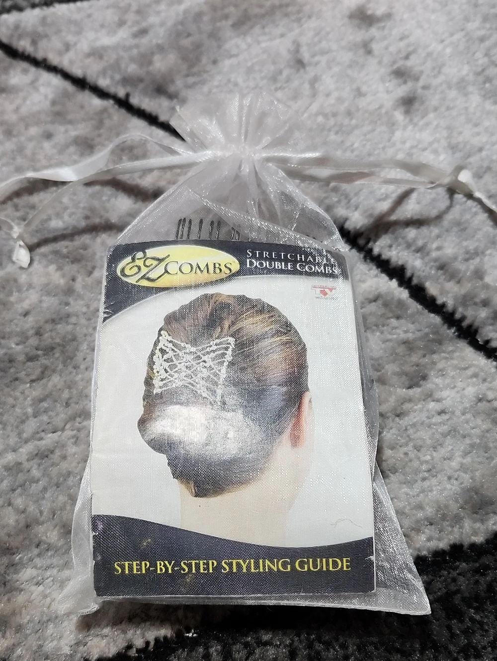 EZ COMBS SET-OF-4 DOUBLE METAL BEADED HAIR STYING CLIPS ACCESSORIES